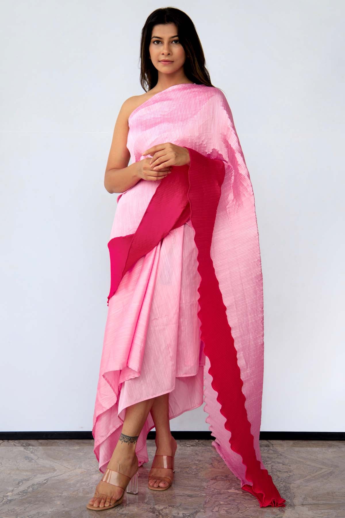 Buy Silk Ready To Wear Saree For Women's available at ScrollnShops